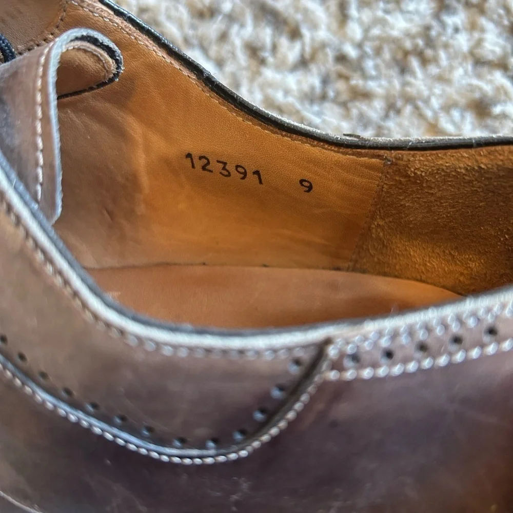 Magnanni Square Toe Grey Brown Leather Dress Shoes Oxford